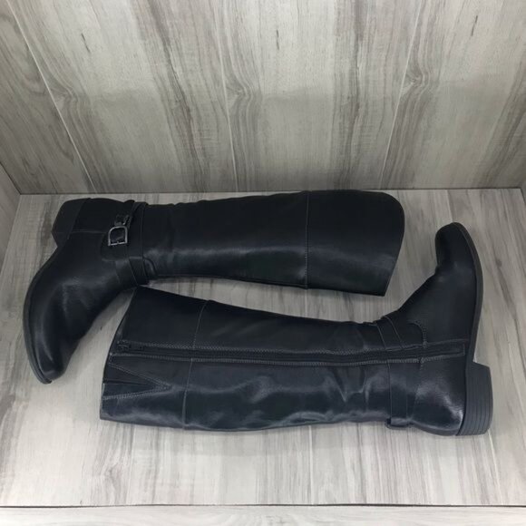 Natural Soul Boots Women's 6 Variant Black Riding Tall Knee High Sidee Zip - Picture 5 of 10